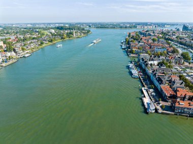 Hollanda 'daki Dordrecht şehrinden havadan.