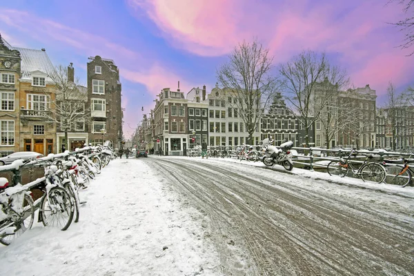 Амстердам Зимой Нидерландах — стоковое фото