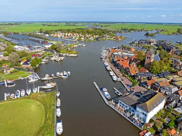 Luftaufnahme Aus Der Traditionellen Stadt Grouw Friesland Niederlande — Stockfoto