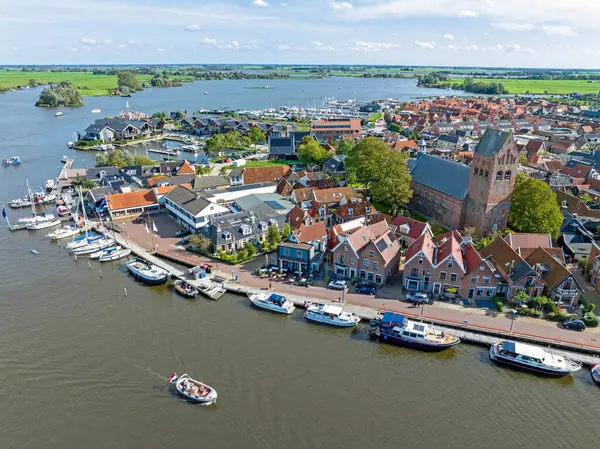 Vzduch Tradičního Města Grouw Frísku Nizozemí — Stock fotografie