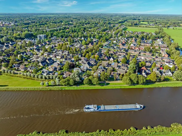 Hollanda, Friesland 'daki Burgum kasabasından havadan.