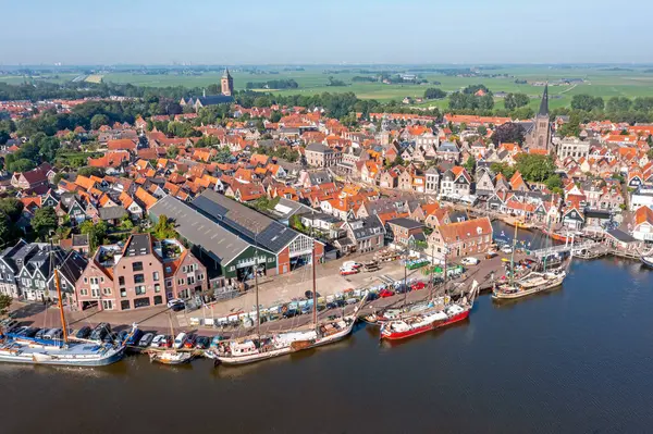 Εναέρια Από Την Ιστορική Πόλη Monnickendam Στην Ολλανδία — Φωτογραφία Αρχείου