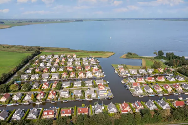 Hollanda Daki Slotermeer Tipik Bir Hollanda Manzarasından Gelen Hava — Stok fotoğraf