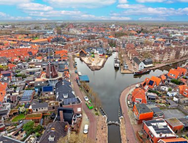 Aerial from the city Meppel in the Netherlands clipart