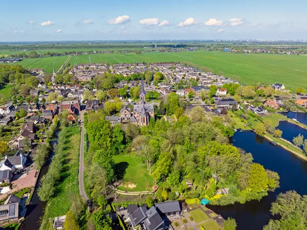 Luftaufnahme Aus Der Kleinstadt Nederhorst Den Berg Den Niederlanden Stockbild