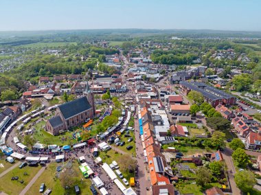 Hollanda, Zeeland 'deki Renesse kasabasından hava manzarası