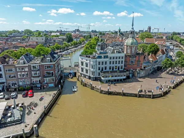 stock image Aerial from the city Dordrecht in the Netherlands