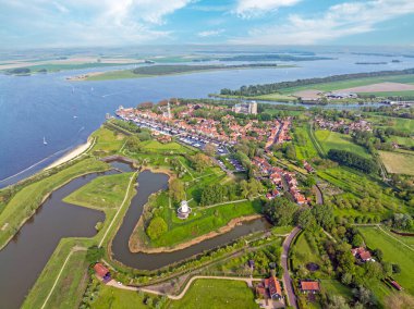 Hollanda, Zeeland 'deki Veere şehrinden havadan.