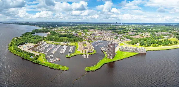 Hollanda 'daki Almere şehrinden hava manzarası