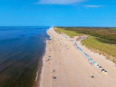 Hollanda 'daki Texel Adası, 21 numaralı plaj köşkünden.