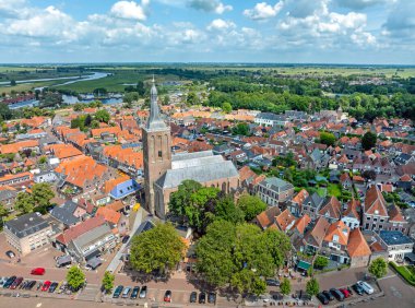 Hollanda 'nın tarihi kenti Hasselt' ten bir hava aracı.