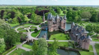 Hollanda 'daki Haar Kalesi' nden havadan.