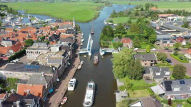 Friesland Hollanda 'daki Woudsend Hava Görüntüsü