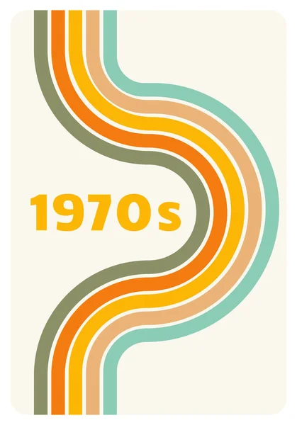 条纹线条设计海报 复古的1970年代的海报 带有古老的彩虹色线条 七十年代彩色背景矢量 老套的A4封面设计 带有文本模板的壁纸 免版税图库插图