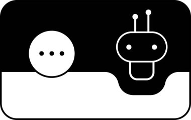 Yatay formatında nokta yazan sevimli yapay zeka sohbet robotu. Dijital mesajlaşma, tepki göstergeleri, iletişim arayüzleri ve UX odaklı temiz yerleşimler için harika.