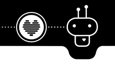 AI, KI Chatbot, Connecting with Heart, Landscape MP4: Minimal AI, KI chatbot loop animation with heart signal line. Great for digital communication, emotional computing, assistant UIs and futuristic human-AI interaction visuals.
