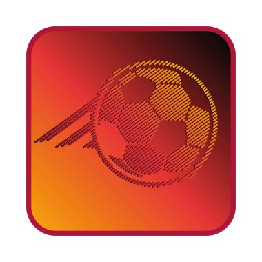 Zengin, sıcak ve koyu renk düğmeli futbol topu ikonu. Parlak vektör biçimi, spor markalaşması, oyun kaynakları, olay görselleri veya uygulama simgeleri için mükemmel.