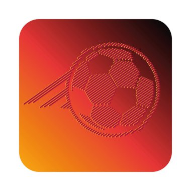 Zengin, sıcak ve koyu renk düğmeli futbol topu ikonu. Parlak vektör biçimi, spor markalaşması, oyun kaynakları, olay görselleri veya uygulama simgeleri için mükemmel.