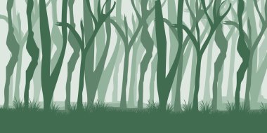 Ağaçlı yeşil bir çimenin vektör arkaplanı