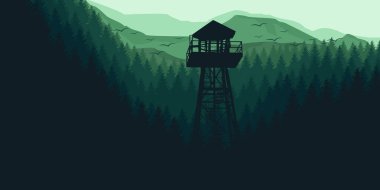 Bir dağ kulesinin vektör çizimi