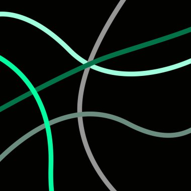 Çemberleri koyu yeşil arkaplan, geometrik