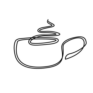 Kahve fincanı ve sıcak içecek vektör çizimi.