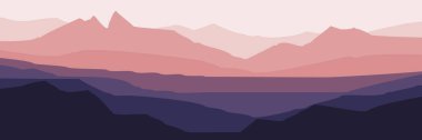 Sabahları dağlar. soyut vektör illüstrasyonu.