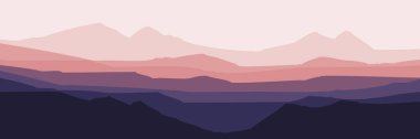 soyut dağların renkleri pembe, turuncu ve mor renkler.