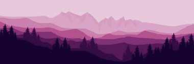dağlar mor arkaplanlı manzara