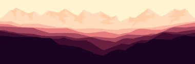 Rastgele yerleştirilmiş dağların soyut panorama üretken sanat arkaplan çizimi