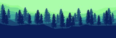 forest landscape with trees, vector illustration