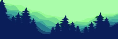 Orman ve dağlar. vektör illüstrasyonu