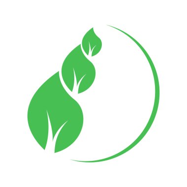 Yaprak logosu ve şablon vektörü