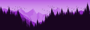 dağların manzarası, vektör illüstrasyonu