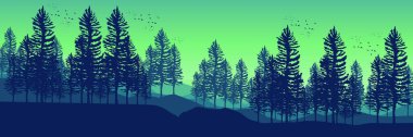 Manzara orman. Vektör çizim.
