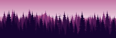 Mor ve siyah renkli ormanın soyut arka planı. vektör illüstrasyonu.