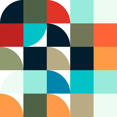 Kare ve karelerle renkli geometrik desen