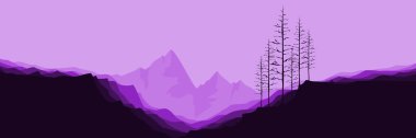 Dağlar ve ağaçlarla soyut arkaplan.