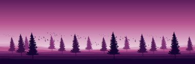 Mor ormanlı güzel sonbahar manzarası.