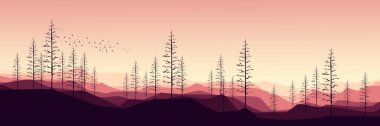 abstract background with trees and mountains