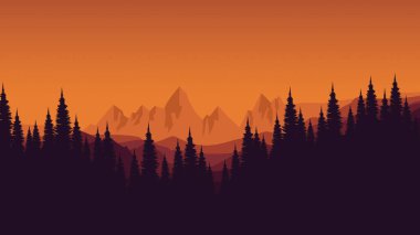 Orman ve dağlar manzara