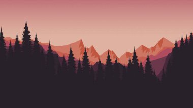 Dağlı vektör manzarası