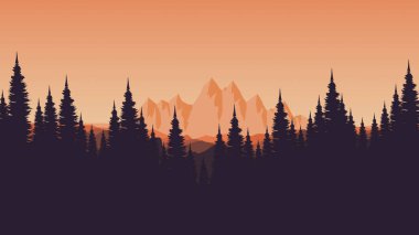 Güzel bir manzaranın vektör çizimi