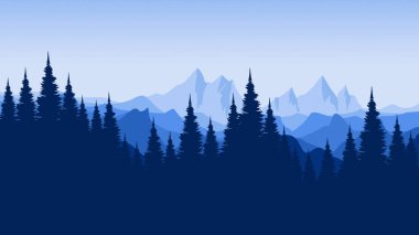 Çam ormanının kış manzarası