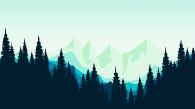 Dağlı bir arkaplanın vektör illüstrasyonu