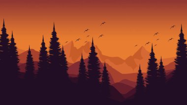 Ağaçların güzel bir arka planının vektör çizimi