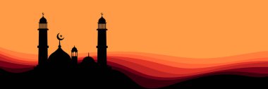 Cami siluet ve günbatımı