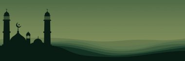 raamadan kareem cami silueti arka plan vektör illüstrasyonu 10 birim
