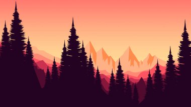 Dağlardaki vektör arkaplanı