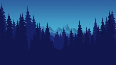 Orman geceleri dağlarla